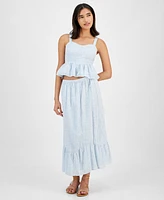 Celebrity Pink Juniors' Floral Flounce-Hem Maxi Skirt