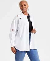 I.n.c. International Concepts Plus Star-Cutout Shirt, Exclusively at Macy's