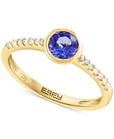 Effy Tanzanite (3/8 ct. t.w.) & Diamond (1/10 ct. t.w.) Accent Ring in 14k Yellow Gold