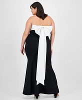 City Studios Plus Bow-Back Sleeveless Gown