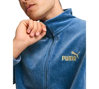 Puma Men's Minimal Gold-Tone Logo Velour Track Jacket