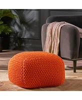 Streamdale Furniture Hollis Knitted Cotton Pouf Cube 20 X 20 X 16 Pouf