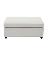 Modern Oversized Armchair with Ottoman, Single Sofa with Lumbar Support, Accent Chair, Reading Chair for Bedroom, Living Room, Cream