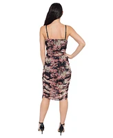 Bebe Women's Printed Mesh Midi Tube Dress