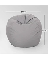 Streamdale Furniture Chrisholm Light Grey Bean Bag (25 in. x 34 in. x 34 in.)