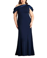 Tadashi Shoji Women's Carlene Shoulder Drape Gown