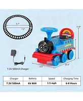 Hongge 6V Electric Kids Ride On Car Toy Train with 16 Pieces Tracks