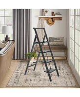 Flynama 4 Step Stool Folding Step Stool with Handrails, Sturdy Step Stool for Adult, Gorilla Ladders 500LBS Capacity Sturdy& Portable Ladder for Home