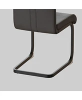 Modern Dining Chairs, Pu Faux Leather High Back Upholstered Side Chair with C-shaped Tube. Black Metal Legs for Dining Room Kitchen Vanity Patio Club