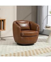 Streamdale Furniture Upholstered Swivel Barrel Armchair with Storage Modern Living Room Side Chair for Bedroom/Office/Reading Spaces