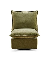 Detachable Green Chenille Single 360 Swivel Rocking Rocker,360 Swivel Sofa Chair & Single Sofa Lounge, Comfortable Seating for Living Room & Bedroom,