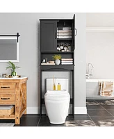 Lovmor Shaker 23.6 in. W x 65 H 8.25 D Over The Toilet Storage with Doors & Open Shelves