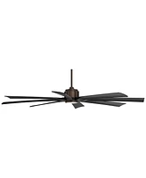 70" Defender Large Modern Industrial Indoor Outdoor Ceiling Fan 8 Blade Led Light Remote Control Oil Rubbed Bronze Finish Black Blades Bedroom Patio L