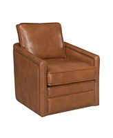 Streamdale Furniture Rocha Accent Chair w/Swivel, Brown Leather Aire