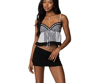 Edikted Women's Joanne Mixed Gingham Tank Top