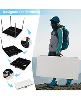 Sugift Folding Camping Table with All-Weather Hdpe Tabletop and Rustproof Steel Frame