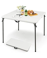 Sugift Folding Camping Table with All-Weather Hdpe Tabletop and Rustproof Steel Frame