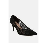 London Rag Masega Stiletto Heel Lace Pumps