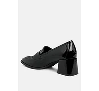 London Rag Umdoni Penny Strap Block Heel Loafers