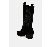 London Rag Mae Embroidery Detail Cowboy Boots