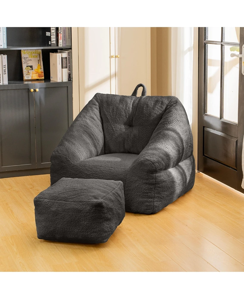 Streamdale Furniture Bean Bag Chair with Filler, Bean Bag Sofa with Tufted Soft Stuffed Filling, Fluffy and Lazy Sofa, Comfy Cozy BeanBag Chairs with