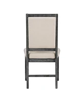 Retro Style Dining Chair Set with 4 Upholstered Chairs for Dining Room and Living Room (Beige+Black