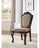 Streamdale Furniture Chateau De Ville Side Chair (Set-2), Fabric & Espresso