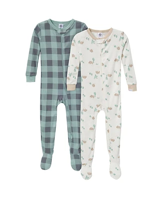 Gerber Baby Boys Snug Fit Footed Pajamas, 2-Pack, Desert Animals