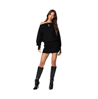 Edikted Women's Eve Off Shoulder Knit Mini Dress