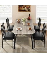 gaomon Kitchen Table and Chairs for 4 with with Chamfer Design, Dining Table Set with Cushion Seats