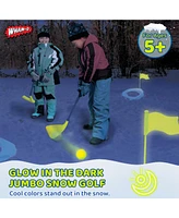 Wham-o Glow In The Dark Jumbo Snow Golf Kit, Outdoor Snow Golf Game Set for Fun Winter Activity