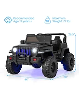 Hongge 12V Kids Ride-On Jeep with Remote Control, Music Player, and Safety Belt