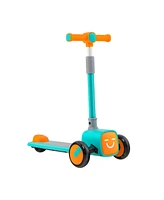 Hongge Folding Adjustable Kids Toy Scooter with Led Flashing Wheels Horn 4 Emoji Covers