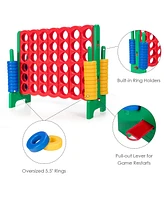 Sugift Jumbo 4-to-Score Giant Game Set with 42 Jumbo Rings and Quick-Release Slider-Green