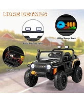 Sugift 12V Ride on Truck with Parent Remote Control and Led Lights-Black