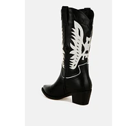 London Rag Thistle Winged Patchwork Cowboy Boots