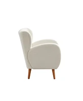 Mirod Modern Wing back Lounge Chair - Stylish Design, Soft Fabric, Solid Wood Legs, Easy Assembly, Durable Frame