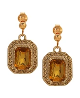 2028 Topaz Acrylic Rectangular Drop Clip Earrings