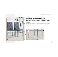 Streamdale Furniture 2 piece set of gray armless dining chairs brings a touch of elegance and mystery to the dining area with its deep gray tone, The