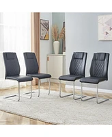 Streamdale Furniture Modern Dining Chairs with Faux Leather Padded Seat Dining Living Room Chairs Upholstered Chair with Metal Legs Design for Kitchen