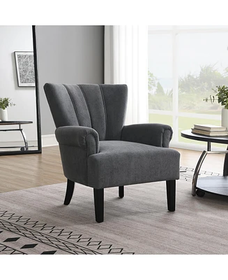 Streamdale Furniture Modern Accent Living Room Chairs, Polyester Armchair Club Chair with channel back, Accent chair for Living room, Bedroom Reading