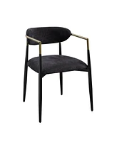 Streamdale Furniture Jaramillo Side Chair (Set-2), Black Fabric & Black Finish