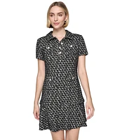 Karl Lagerfeld Paris Women's Metallic Tweed Embellished-Button Dress