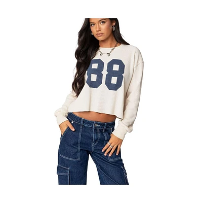 Edikted Women's 88 Waffle Long Sleeve T Shirt