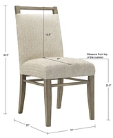 Madison Park Elmwood Modern Fabric Upholstered Dining Chair with Exposed Top, Set of 2