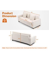 gaomon 83" Loveseat Sofa for Living Room, Modern Simple Teddy Couch with Wide Armrest