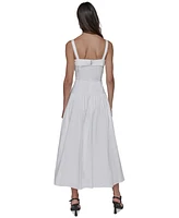 Karl Lagerfeld Paris Women's Button-Front Rope-Belt Maxi Dress