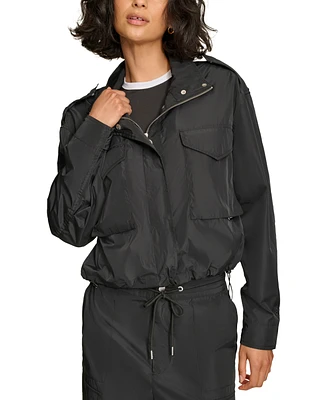 Starter Women's Boxy Drawstring-Hem Cargo Jacket