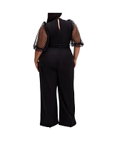 City Chic Plus Asher 3/4 Jumpsuit