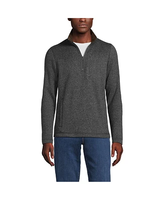 Lands' End Men's Sweater Fleece Quarter Zip Pullover